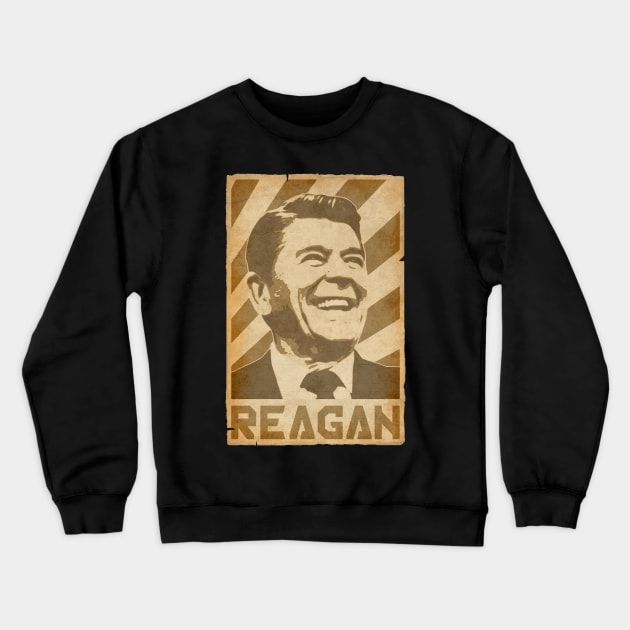 Ronald Reagan Retro Propaganda Crewneck Sweatshirt by Nerd_art